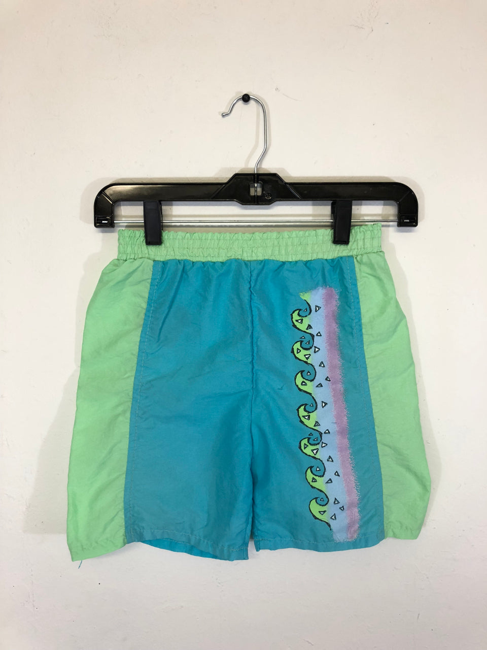 Kids' Blue and Green Swim Trunks