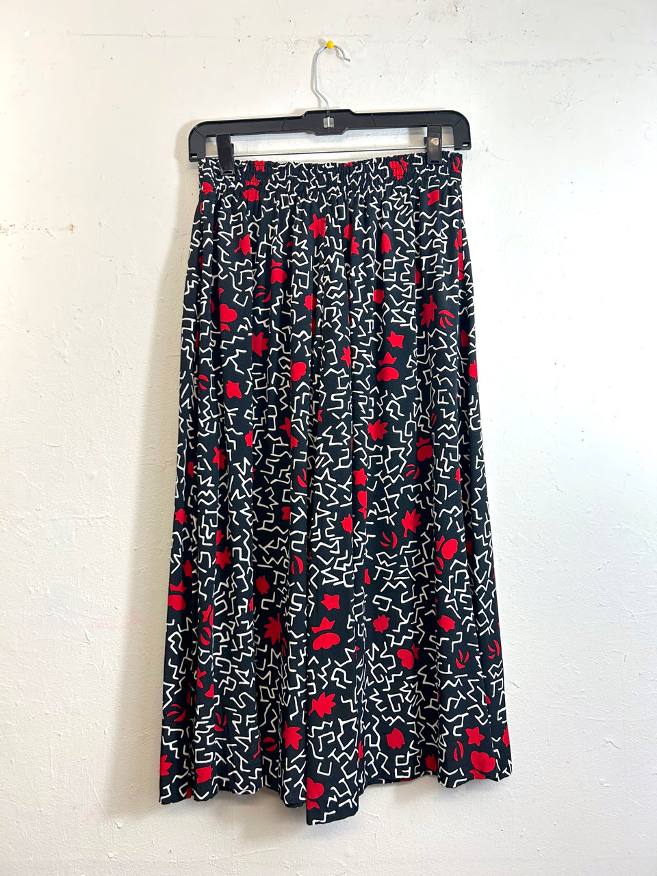 Red, Black & White Abstraction Skirt