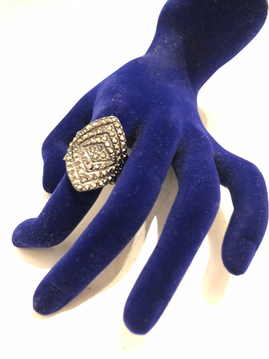 Rhinestone Cluster Ring