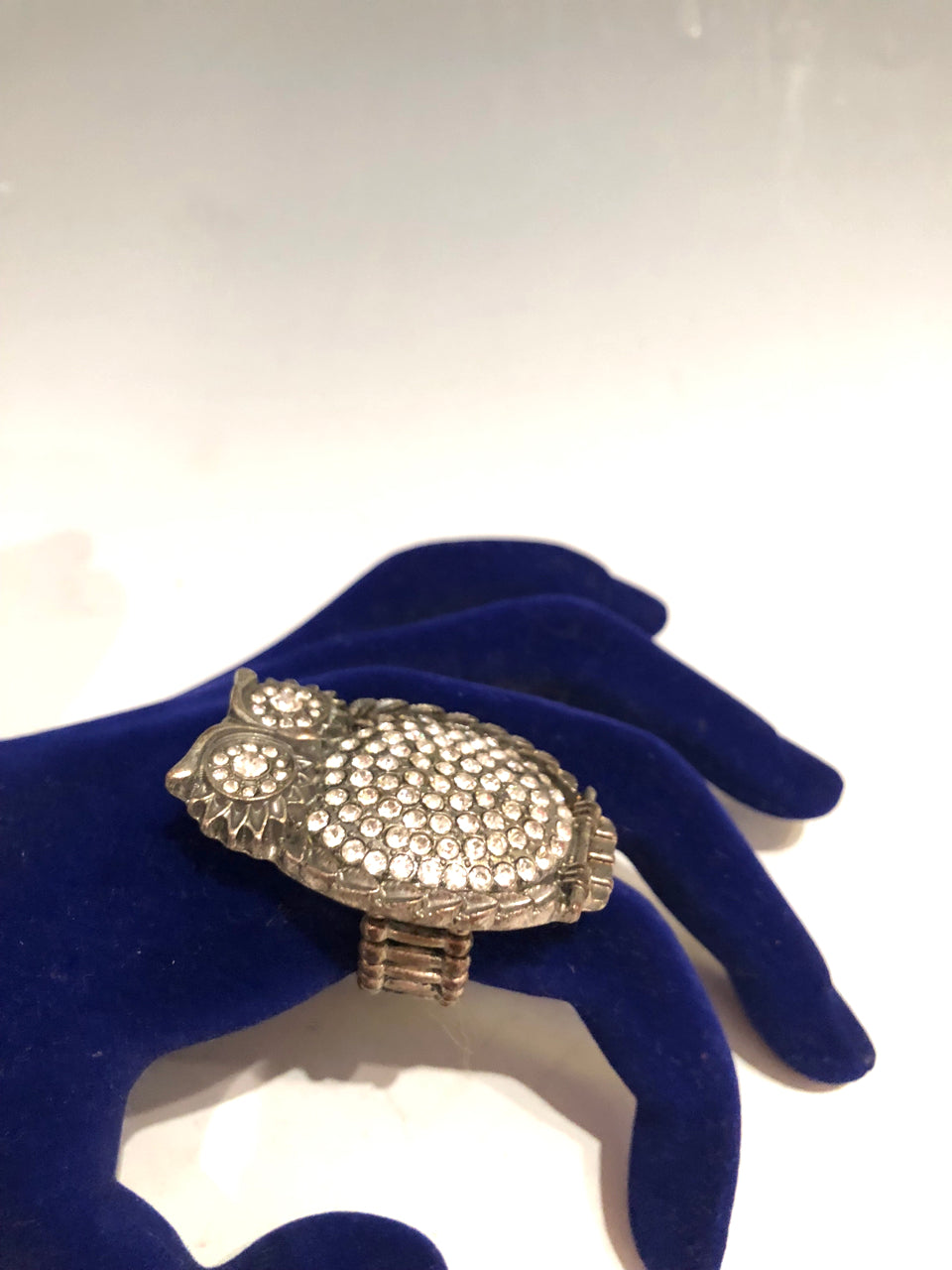 Rhinestone Owl Ring