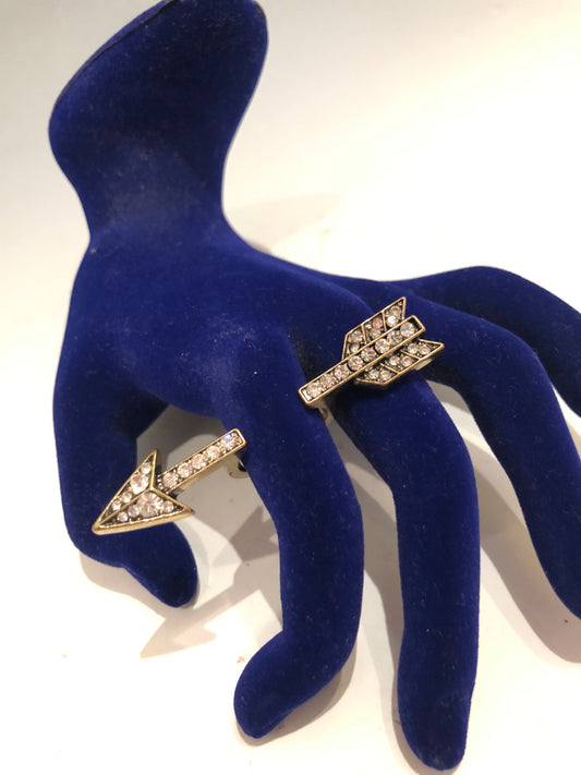 Rhinestone Arrow Ring