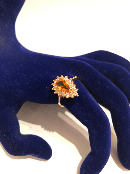 Gem Teardrop Ring