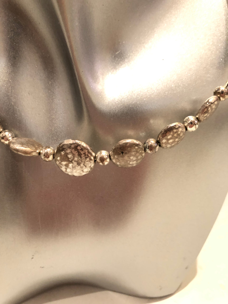 Silver & Black Rope Choker