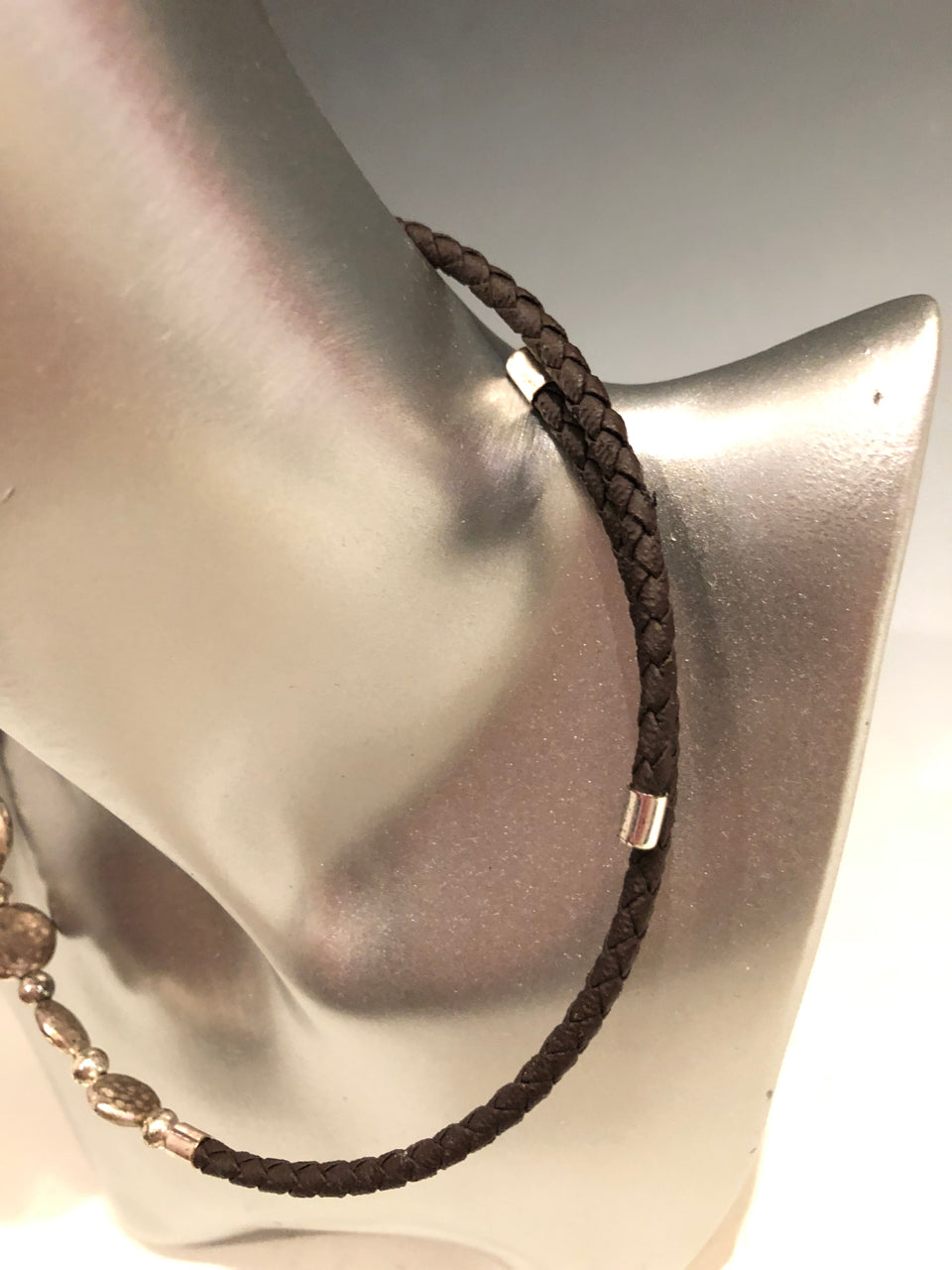 Silver & Black Rope Choker