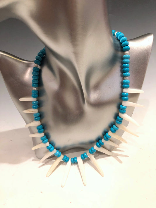 Teal & White Necklace