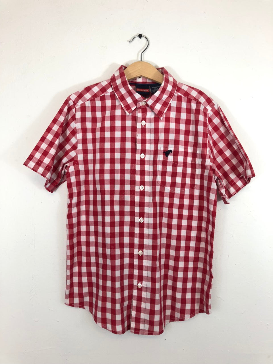 Kids' Wrangler Red & White Short-Sleeved Western Shirt
