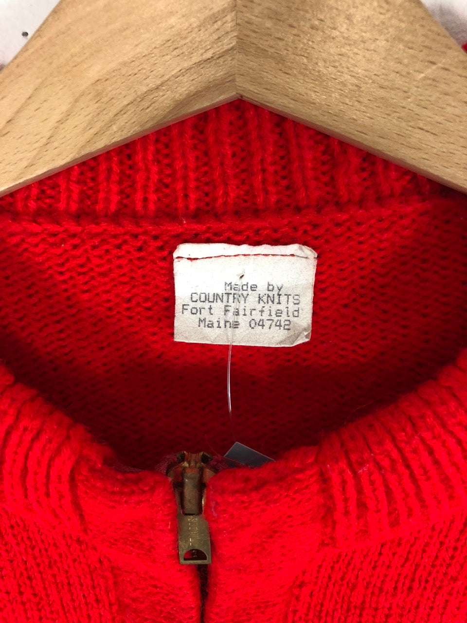 Red Knit "SJG" Cardigan