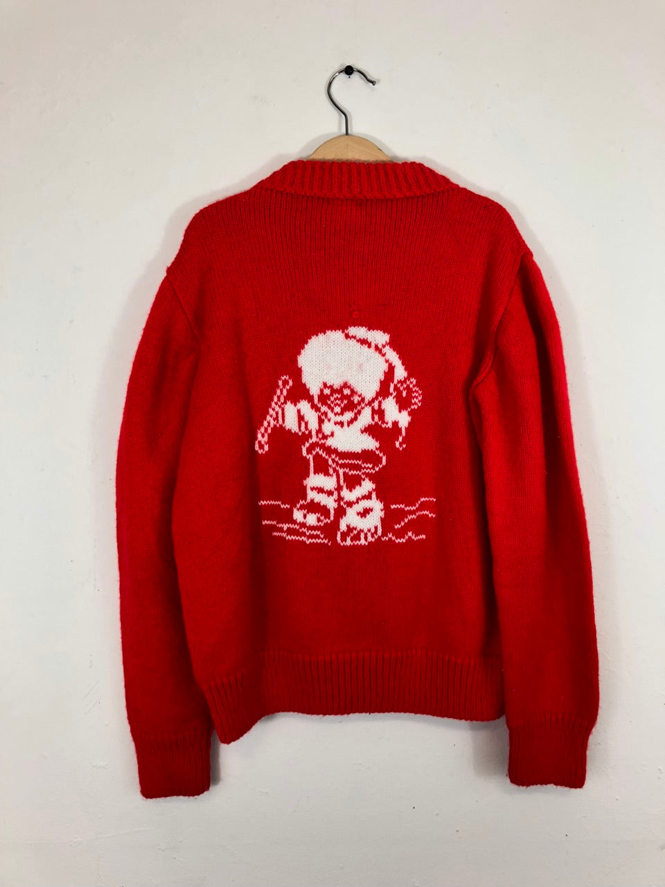 Red Knit "SJG" Cardigan