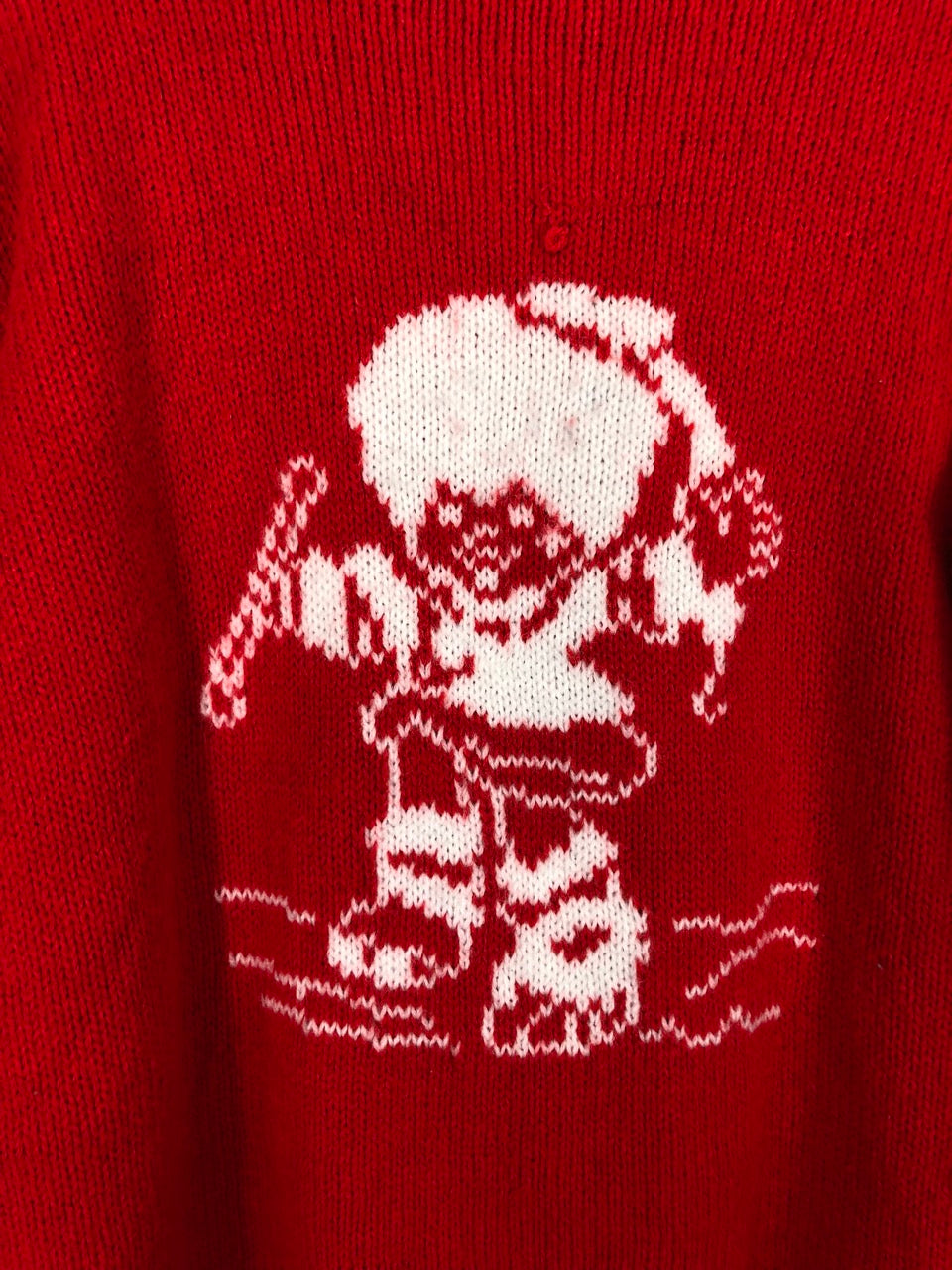 Red Knit "SJG" Cardigan