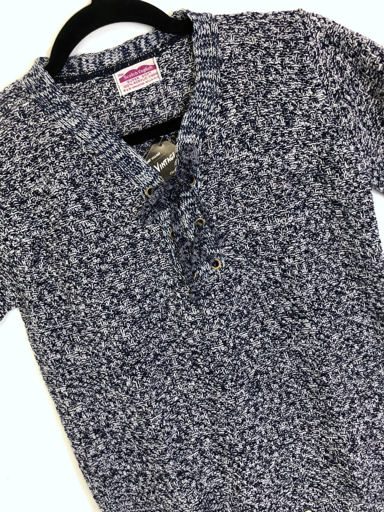 Scotch English Blue Lace Up Sweater (Deadstock)