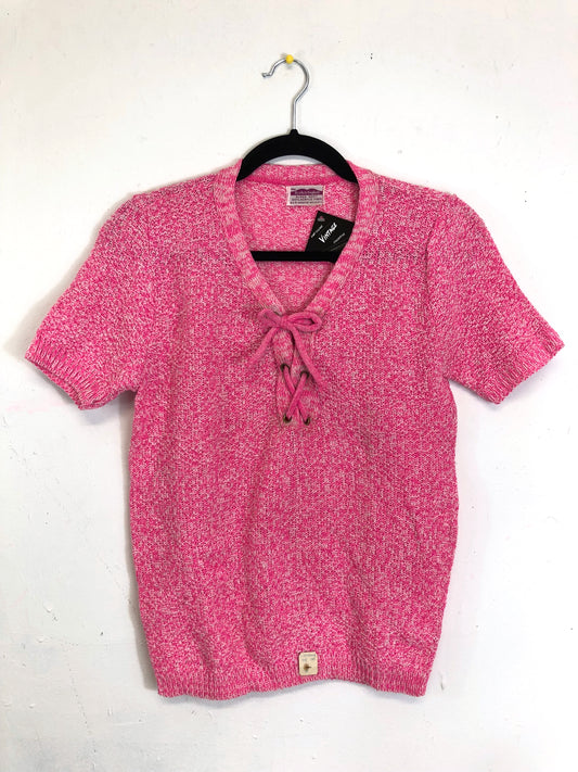 Scotch English Pink Lace Up Sweater (Deadstock)