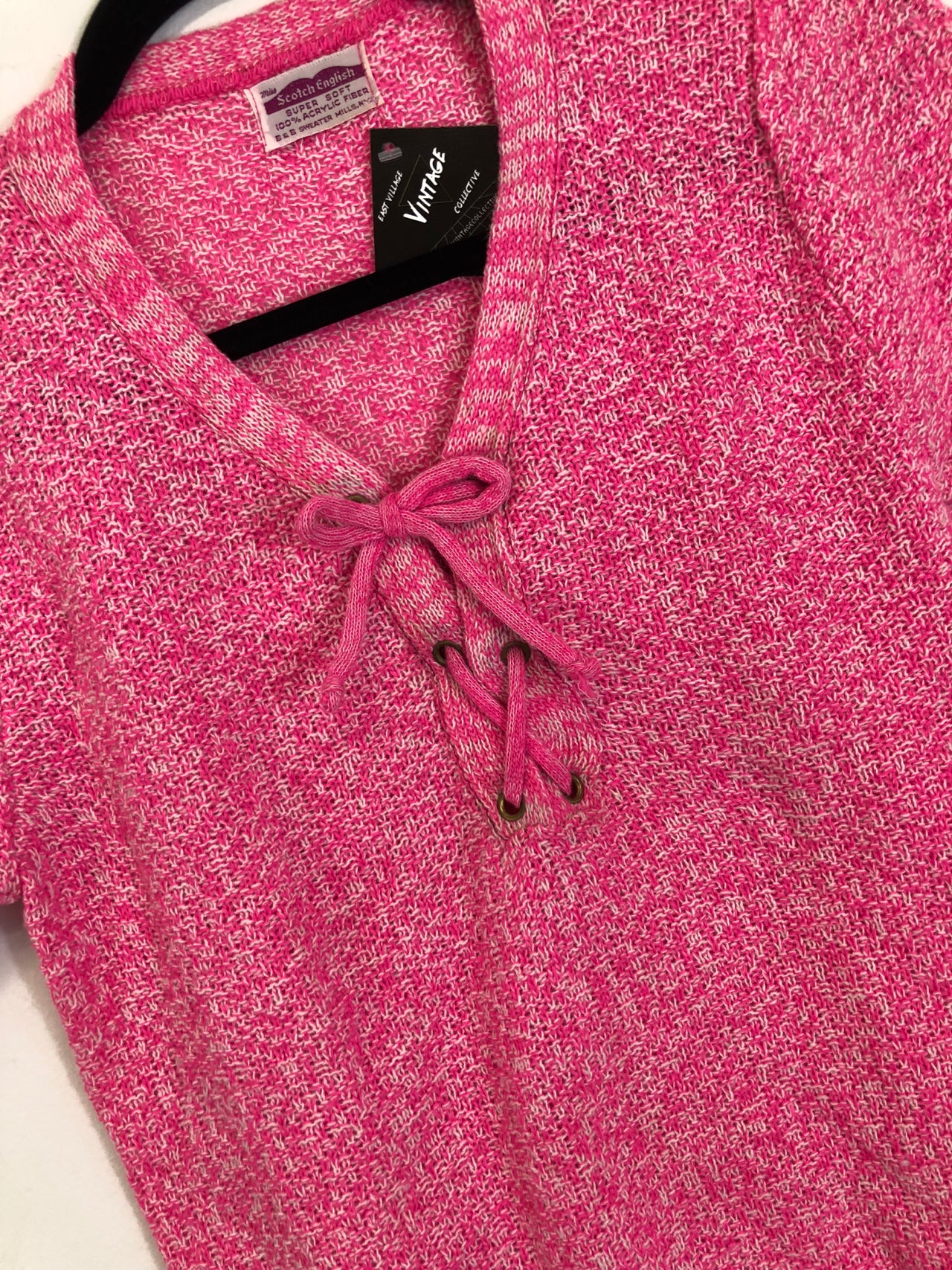 Scotch English Pink Lace Up Sweater (Deadstock)