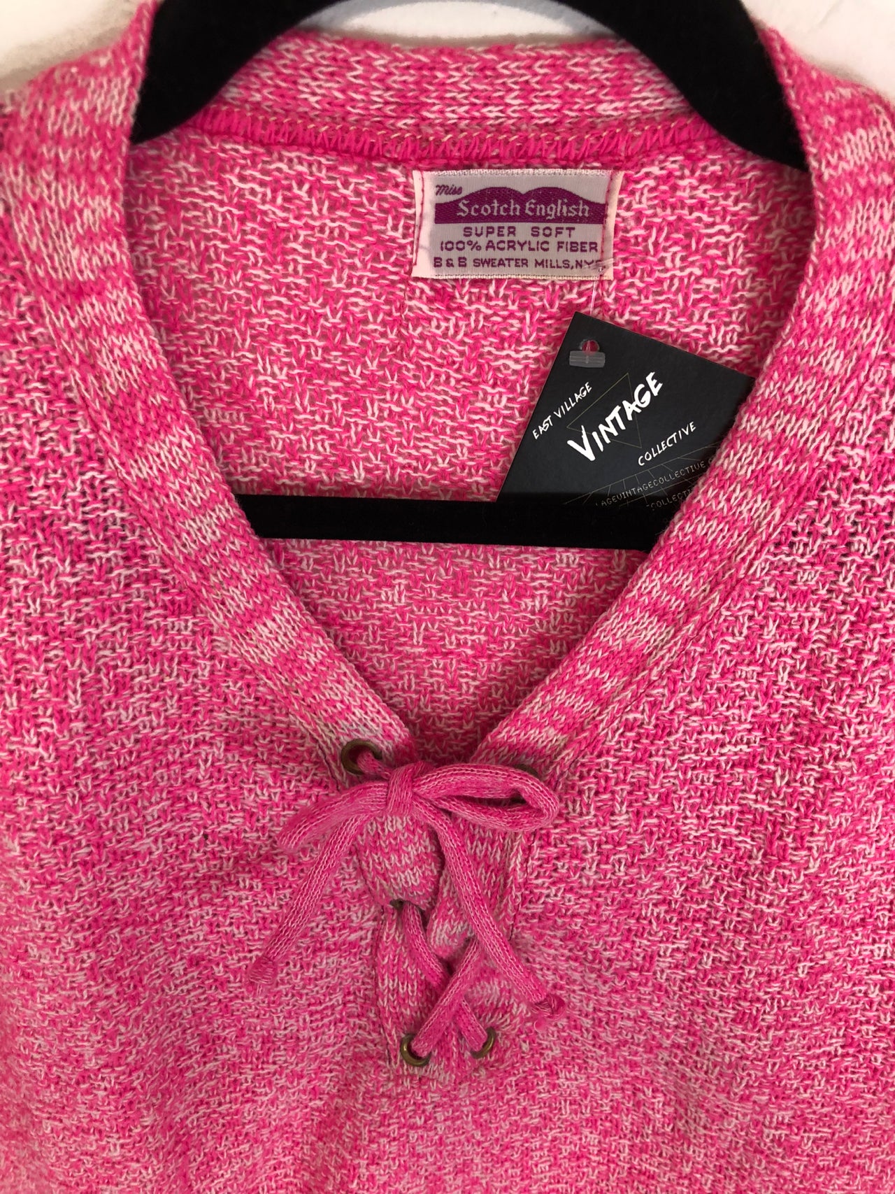 Scotch English Pink Lace Up Sweater (Deadstock)