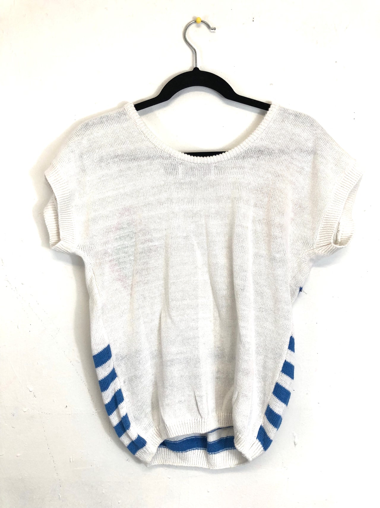 Naomi Bee Short-Sleeved Diamond Sweater Blue (Deadstock)
