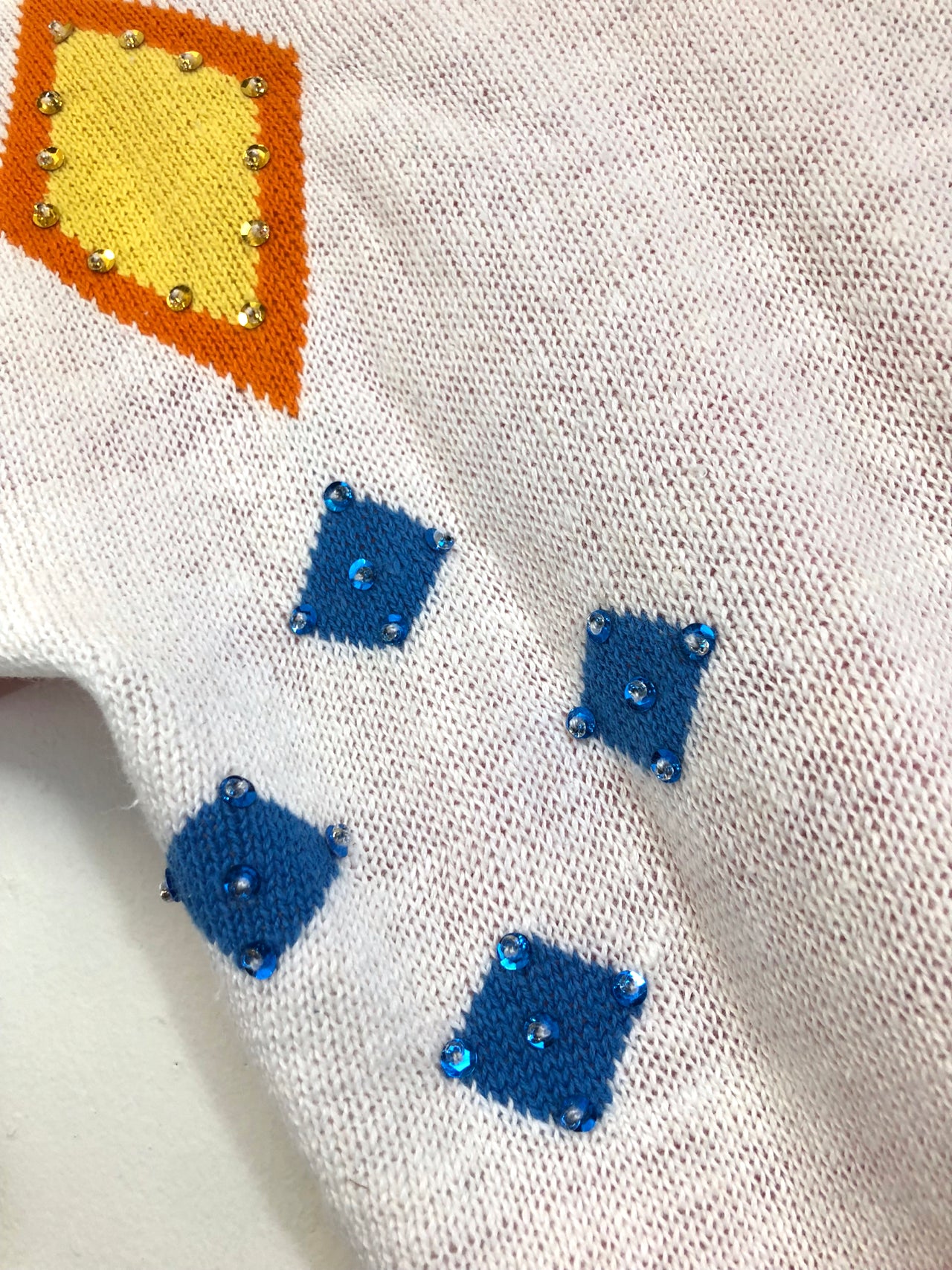 Naomi Bee Short-Sleeved Diamond Sweater Pink (Deadstock)