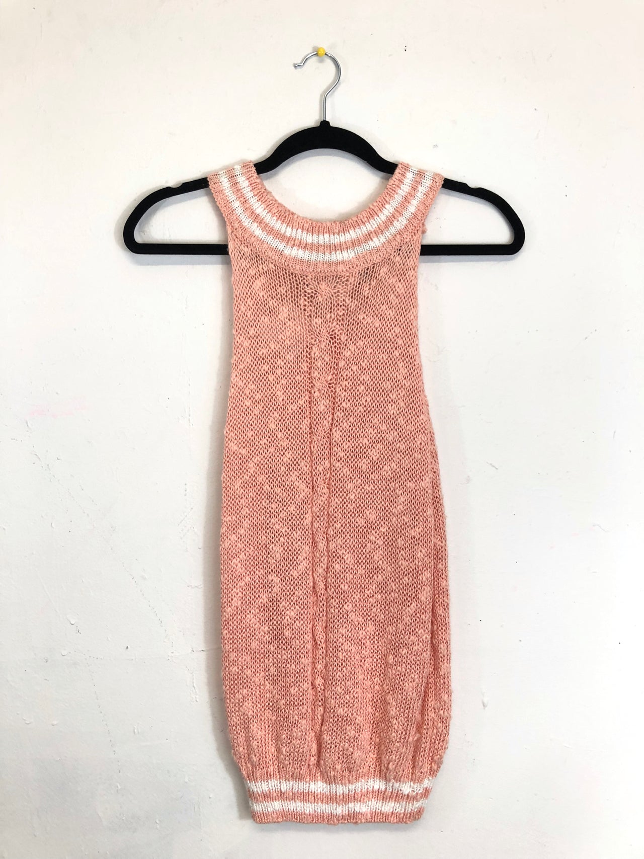Wye Oaks Blue Sleeveless Striped Turtleneck Sweater Pink (Deadstock)