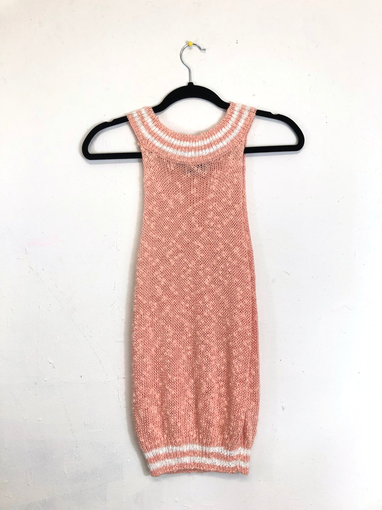 Wye Oaks Blue Sleeveless Striped Turtleneck Sweater Pink (Deadstock)