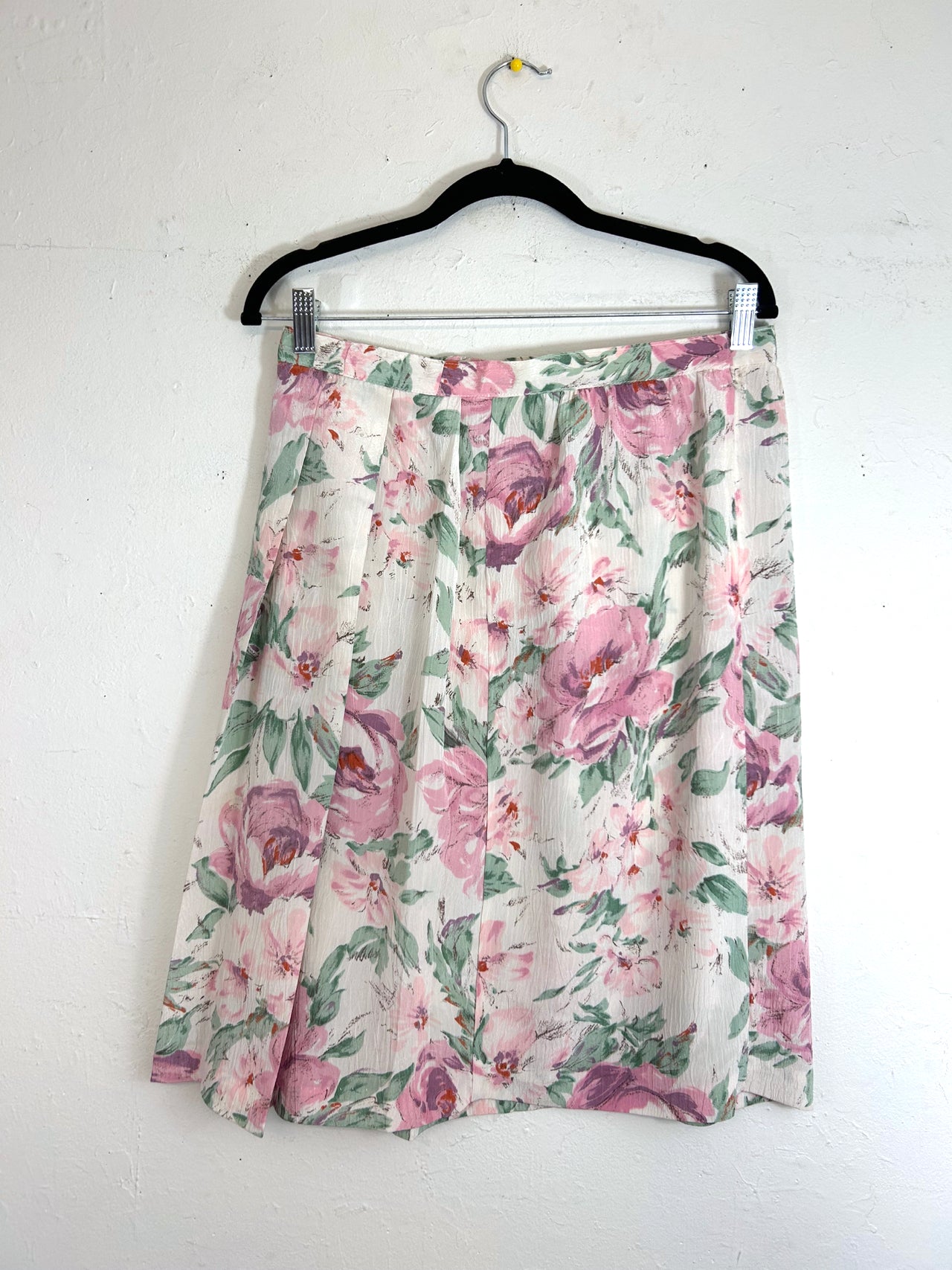 Pastel Floral Pleated Skirt