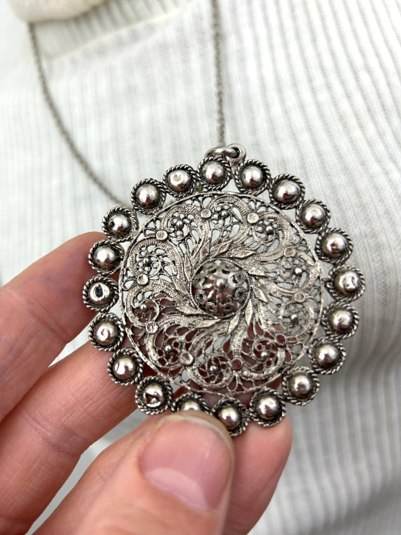 Silver Abstract Pendant Necklace