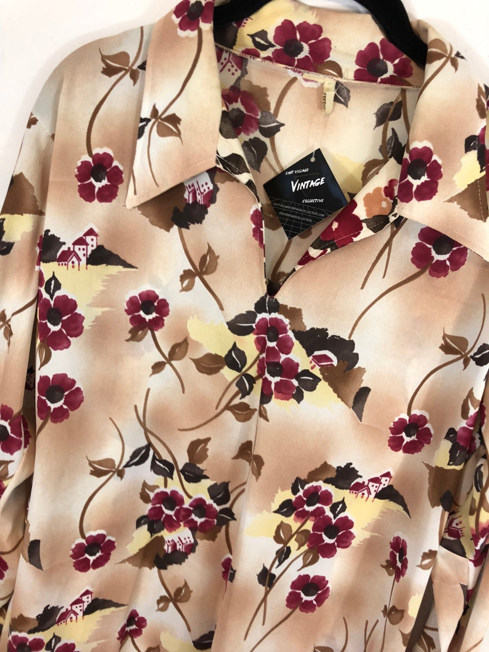 70s Floral House Blouse