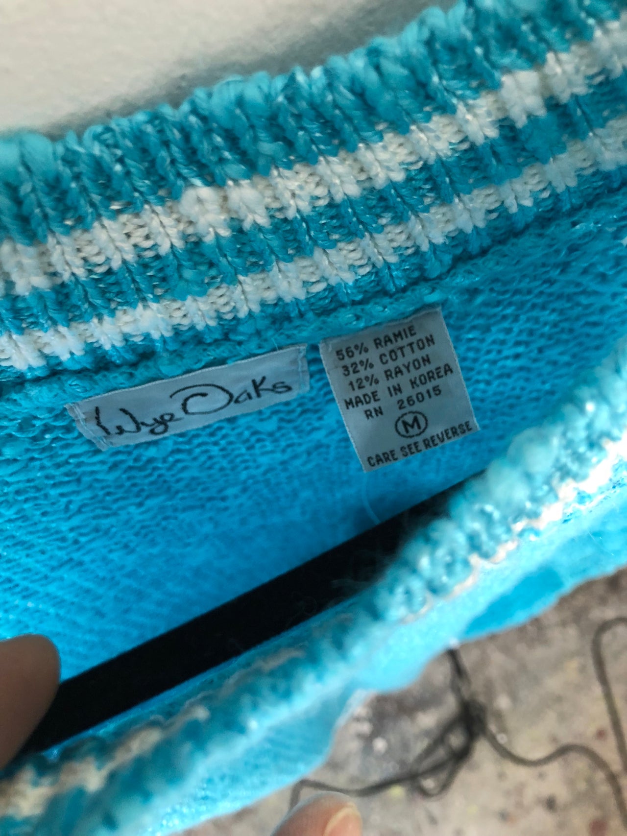 Wye Oaks Sleeveless Striped Turtleneck Sweater Blue