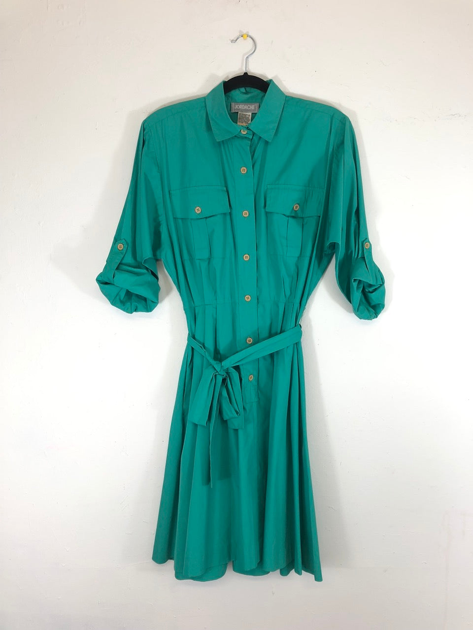 Teal Jordache Belted Shirt Dress