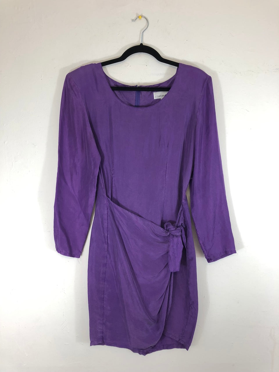 jonathan martin silk dress 90's Jonathan Martin Studio Dress Brown Dotted Silk With Attached Brown Slip Drop Waist With Tie Gauzy & Fantastic!