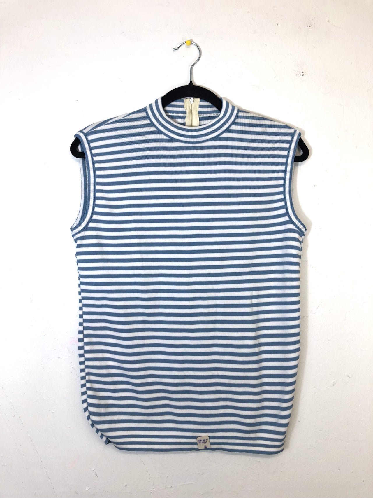 Striped Sleeveless Top - Blue & White (Deadstock)