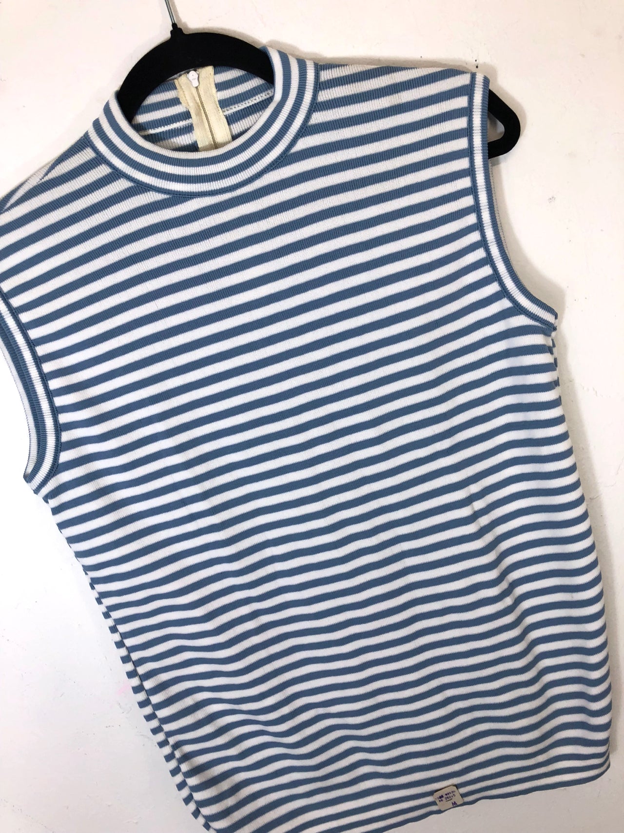 Striped Sleeveless Top - Blue & White (Deadstock)