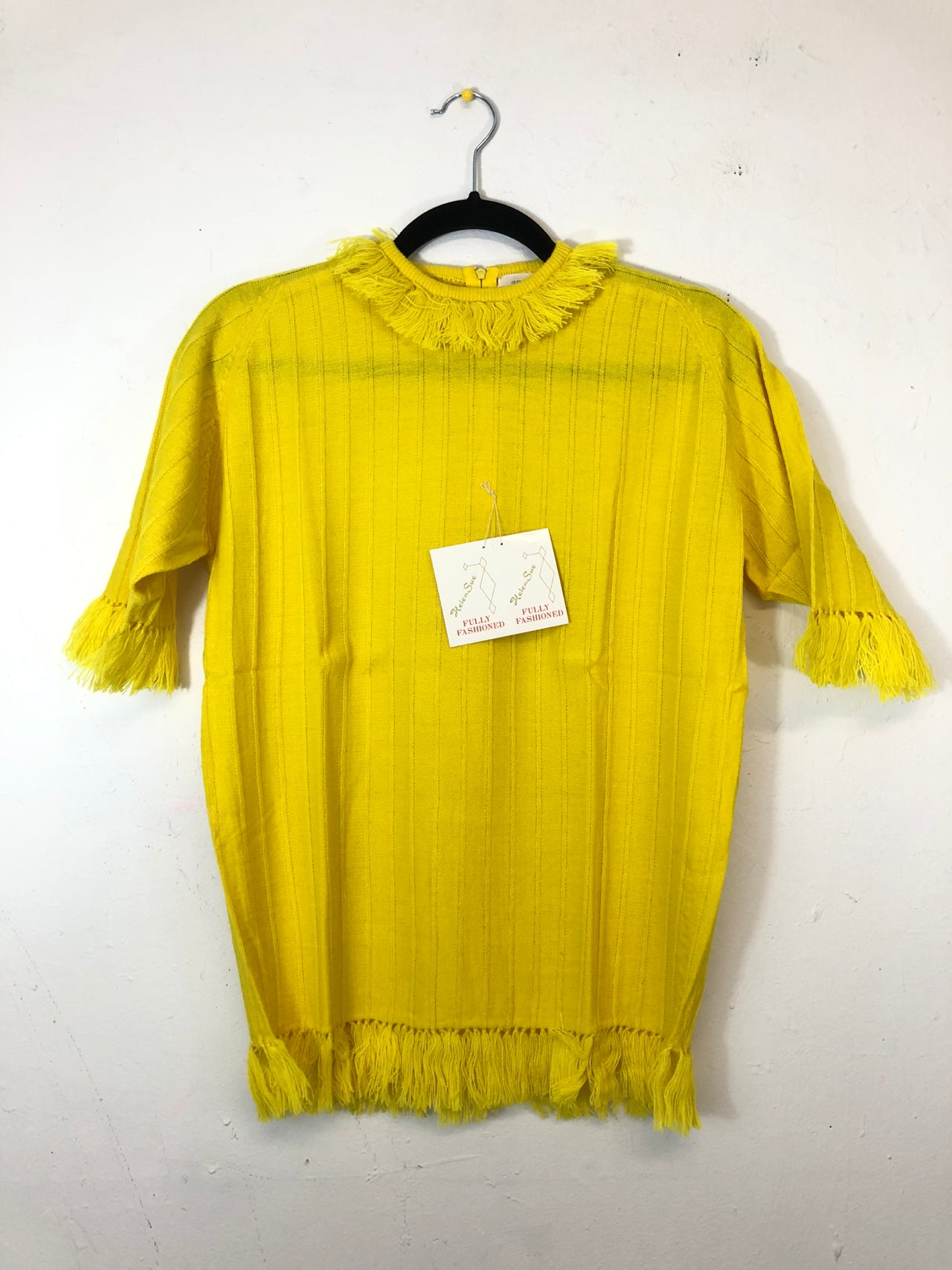 Helen Sue Fringe Short-Sleeved Sweater Yellow (Deadstock)