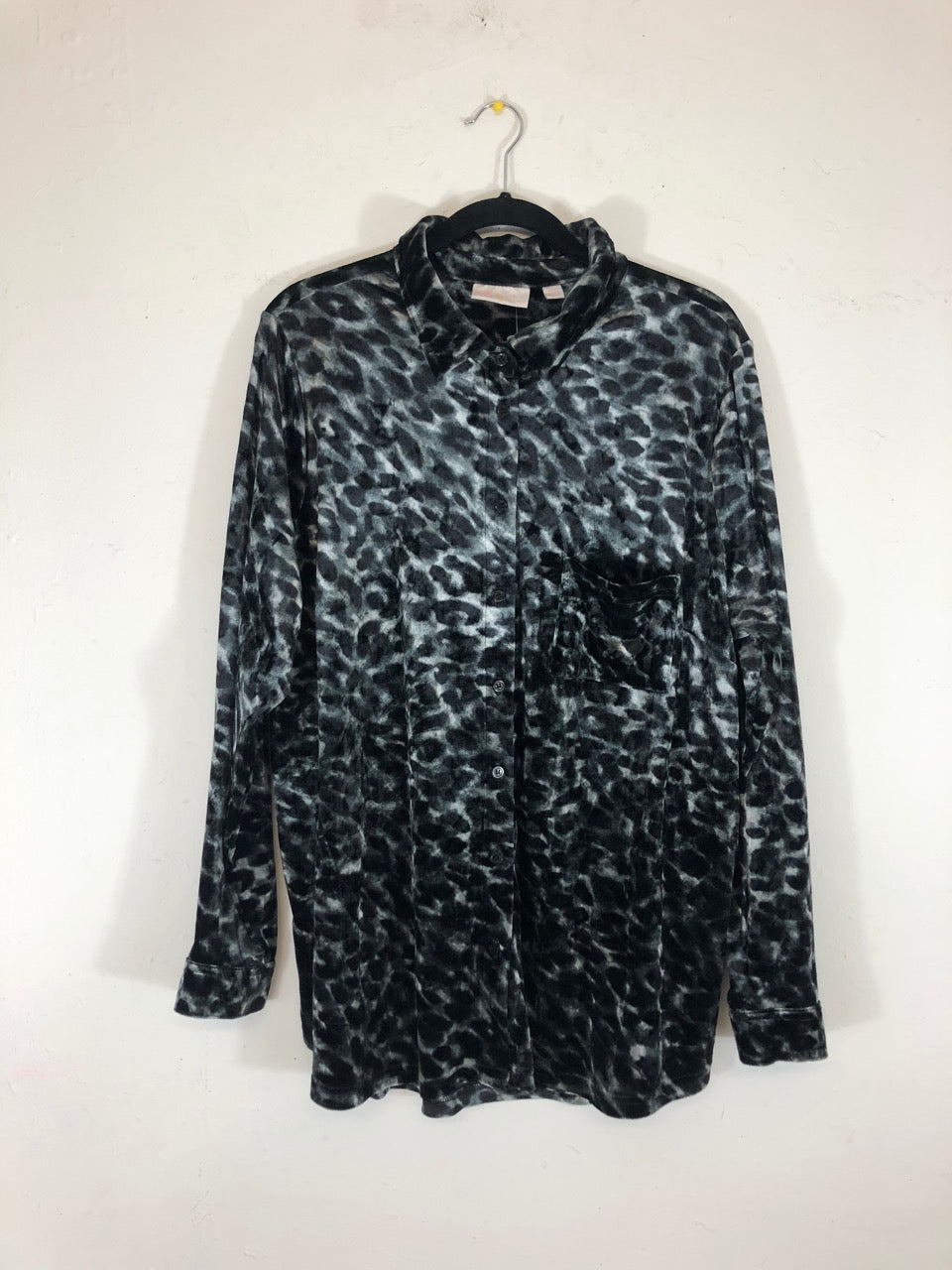 Belle Velvet Grey Leopard Top