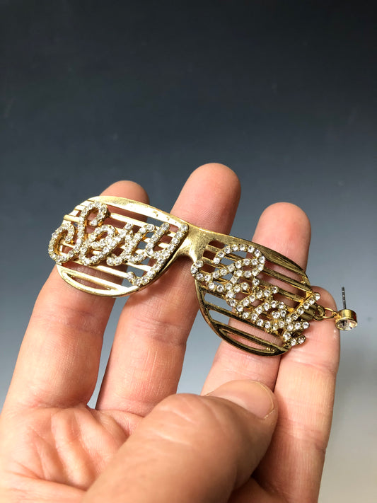 Rhinestoned "Sexy Bitch" Sunglasses Earrings