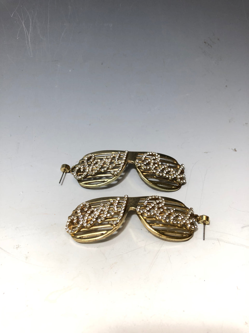 Rhinestoned "Sexy Bitch" Sunglasses Earrings