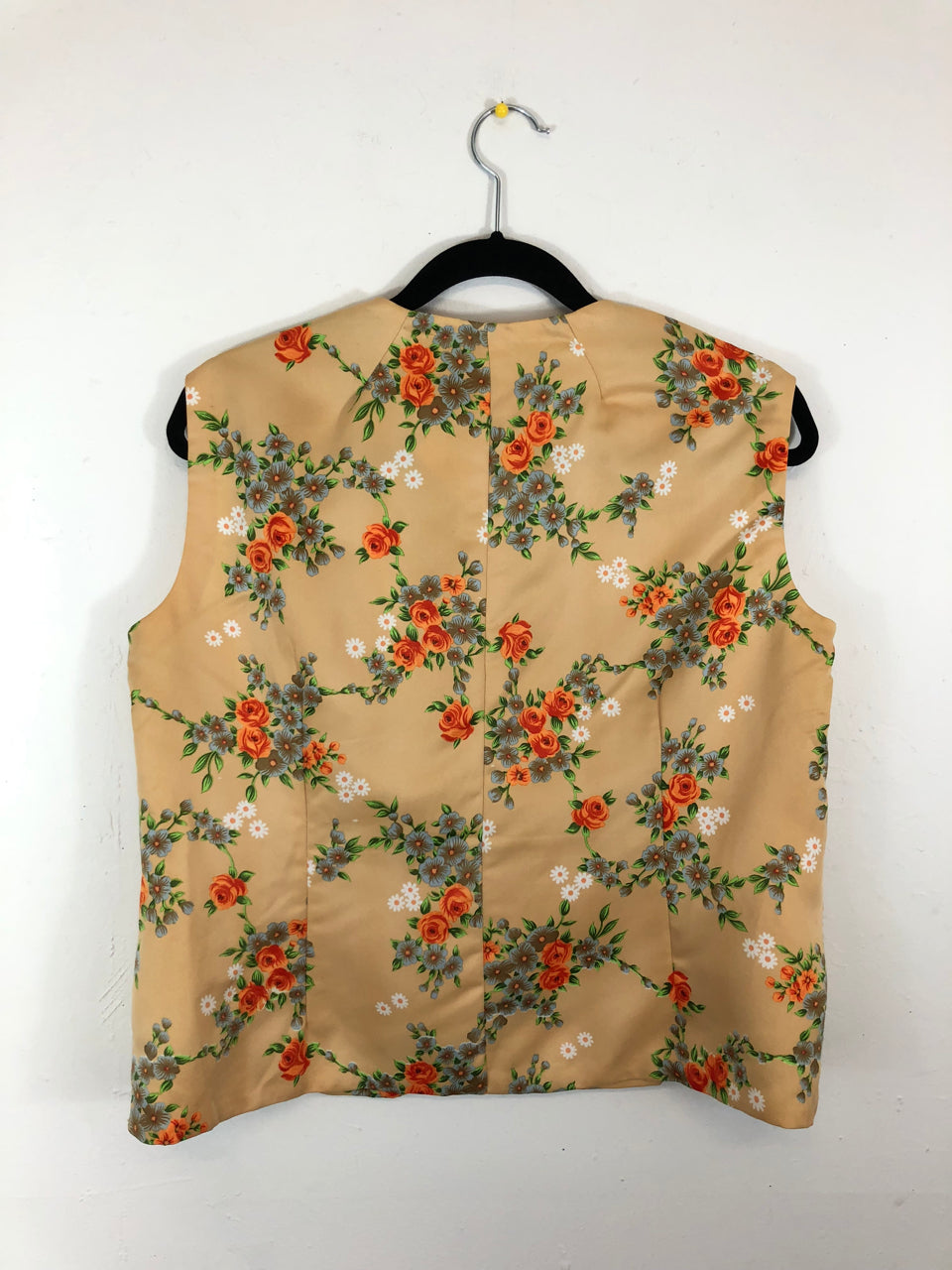 Tan Floral 70s Top