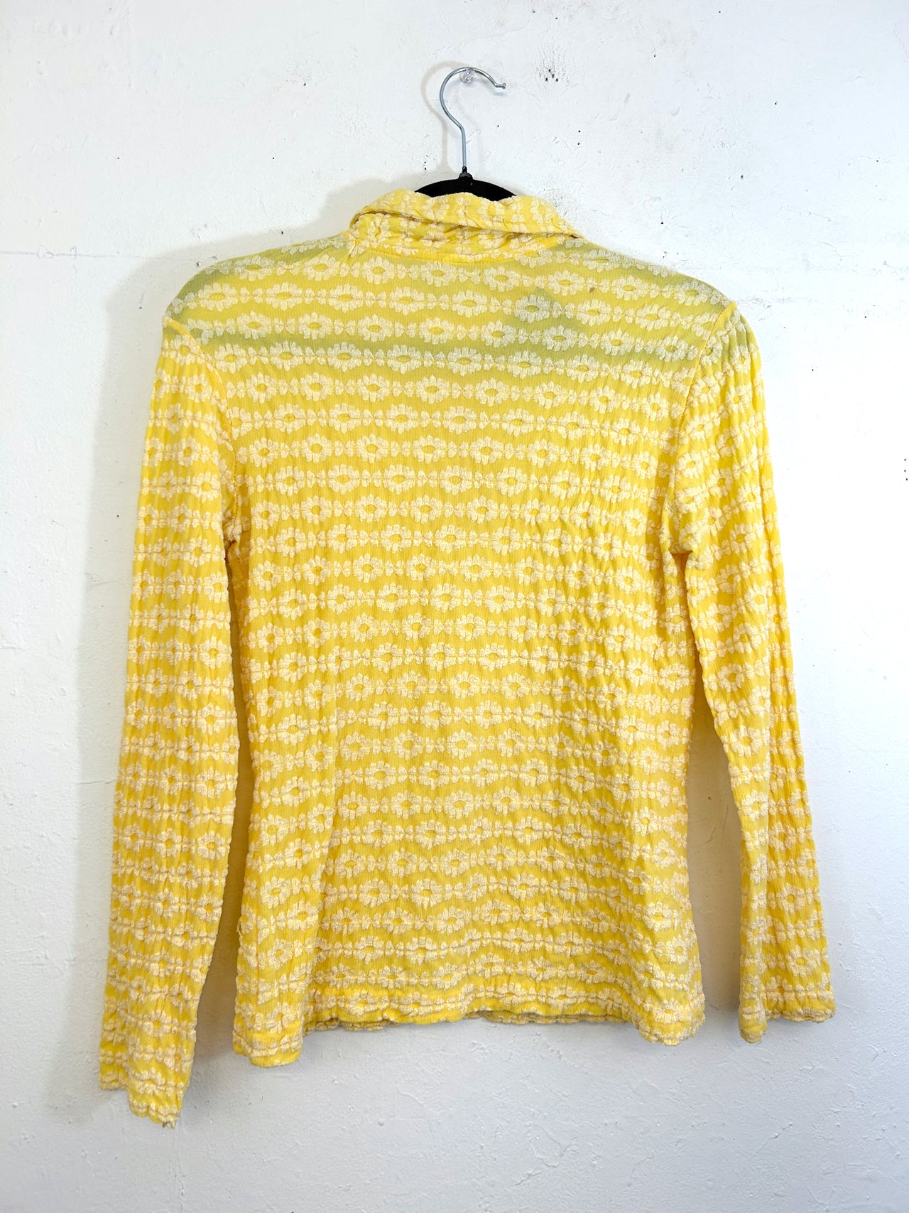Yellow & White Floral 70s Top
