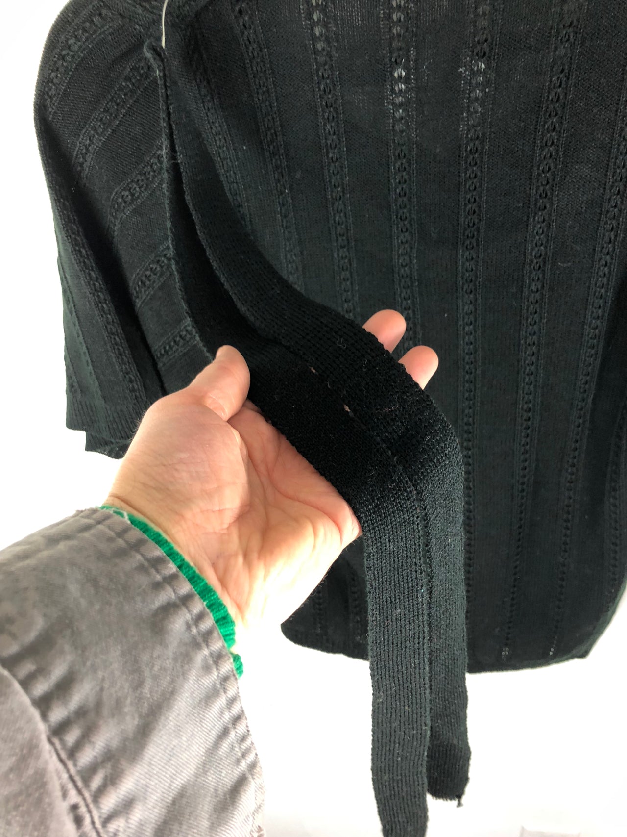 Miss Scotch English Short-Sleeved Belted Sweater - Black (Deadstock)