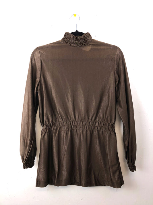 Helen Sue Disco Turtleneck Top - Brown (Deadstock)