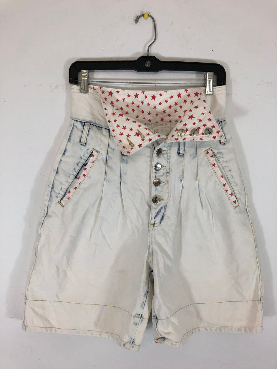 Traffic Denim Star Fold Over Shorts