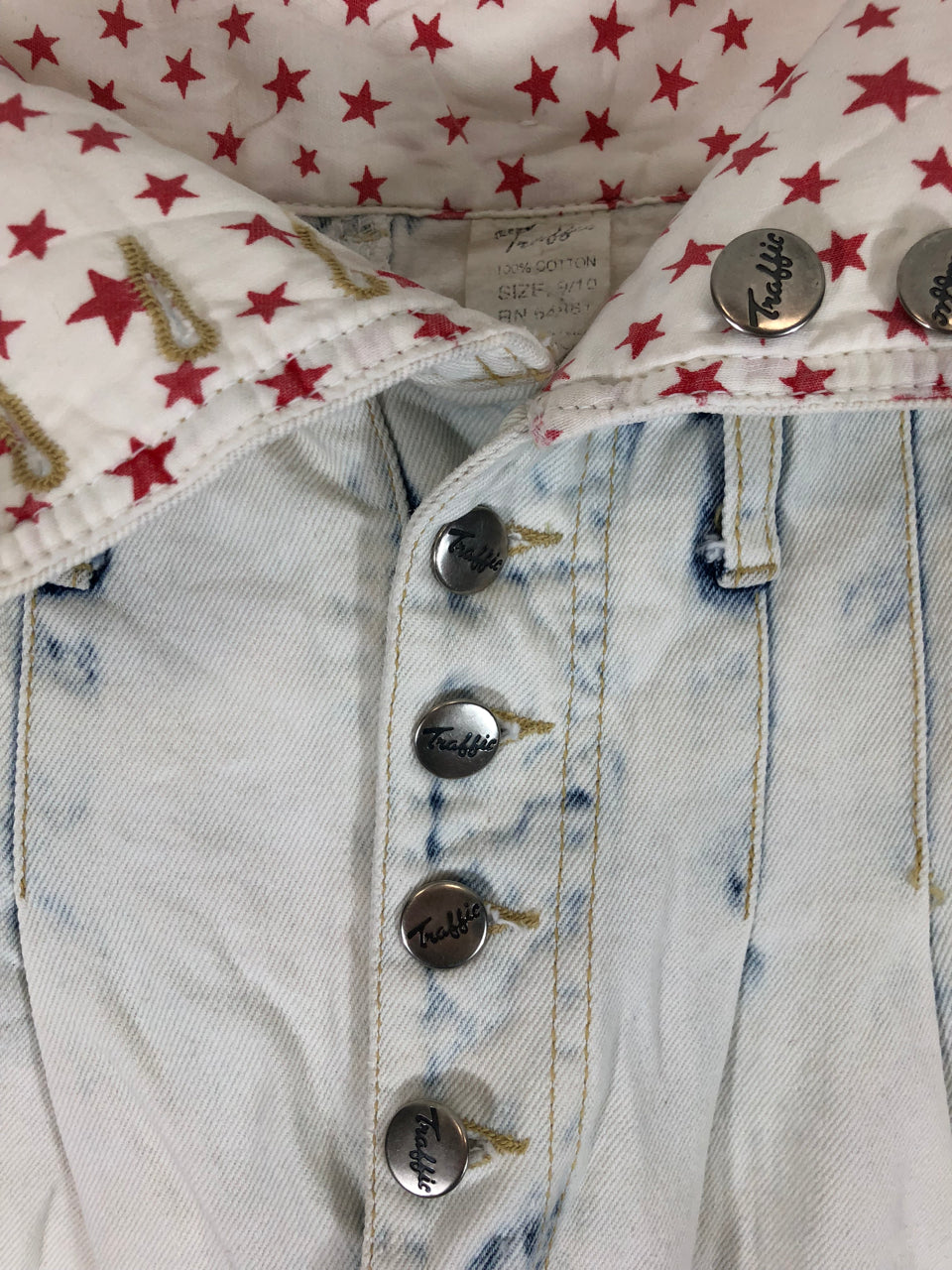 Traffic Denim Star Fold Over Shorts
