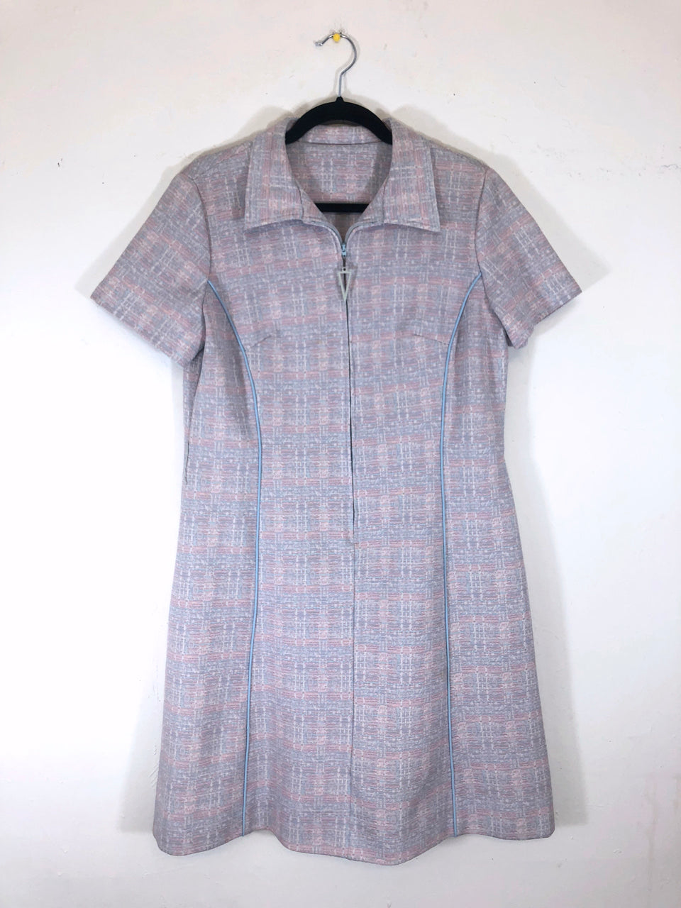 Pastel 70s Zip-Up Dress