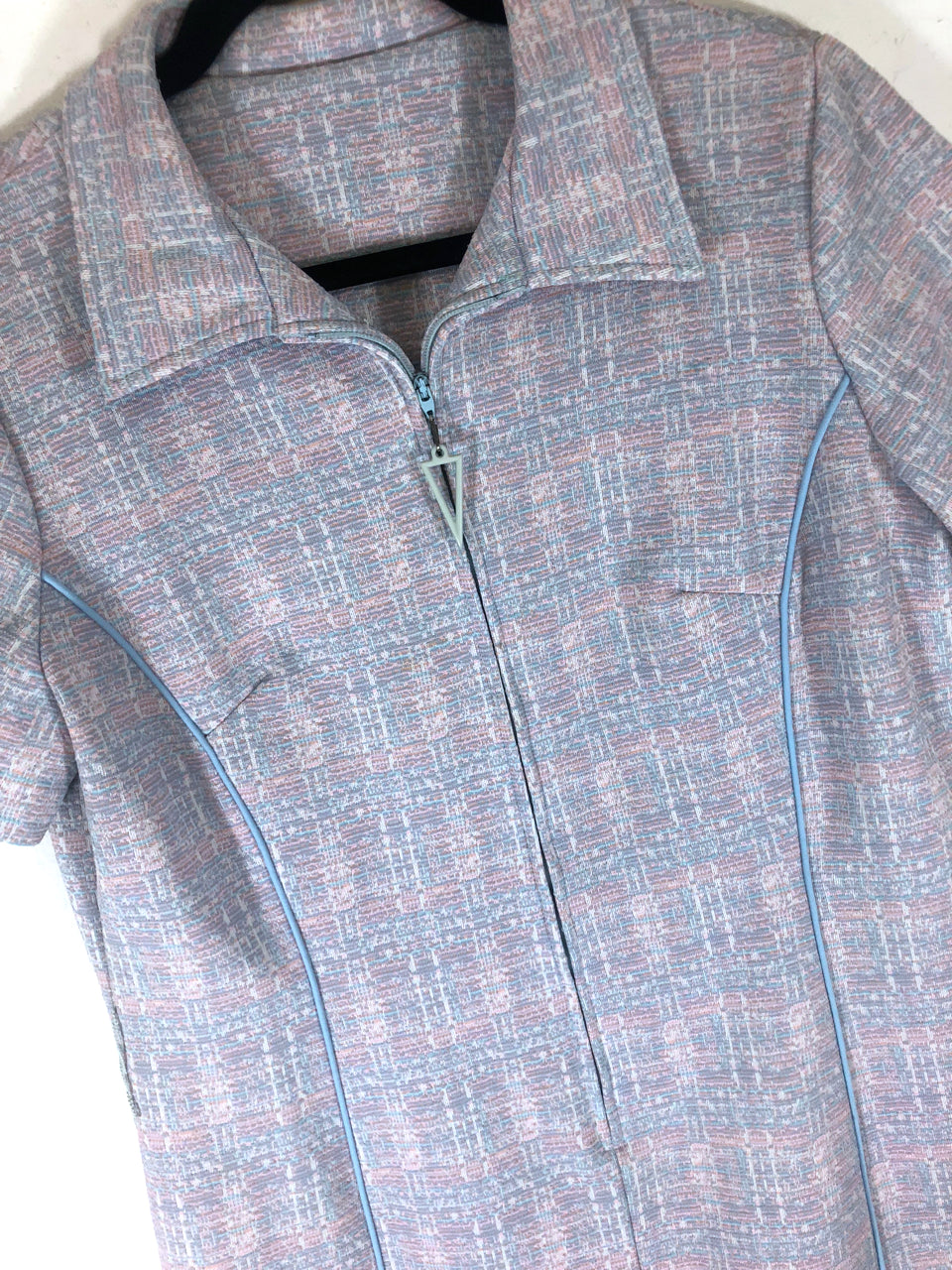 Pastel 70s Zip-Up Dress