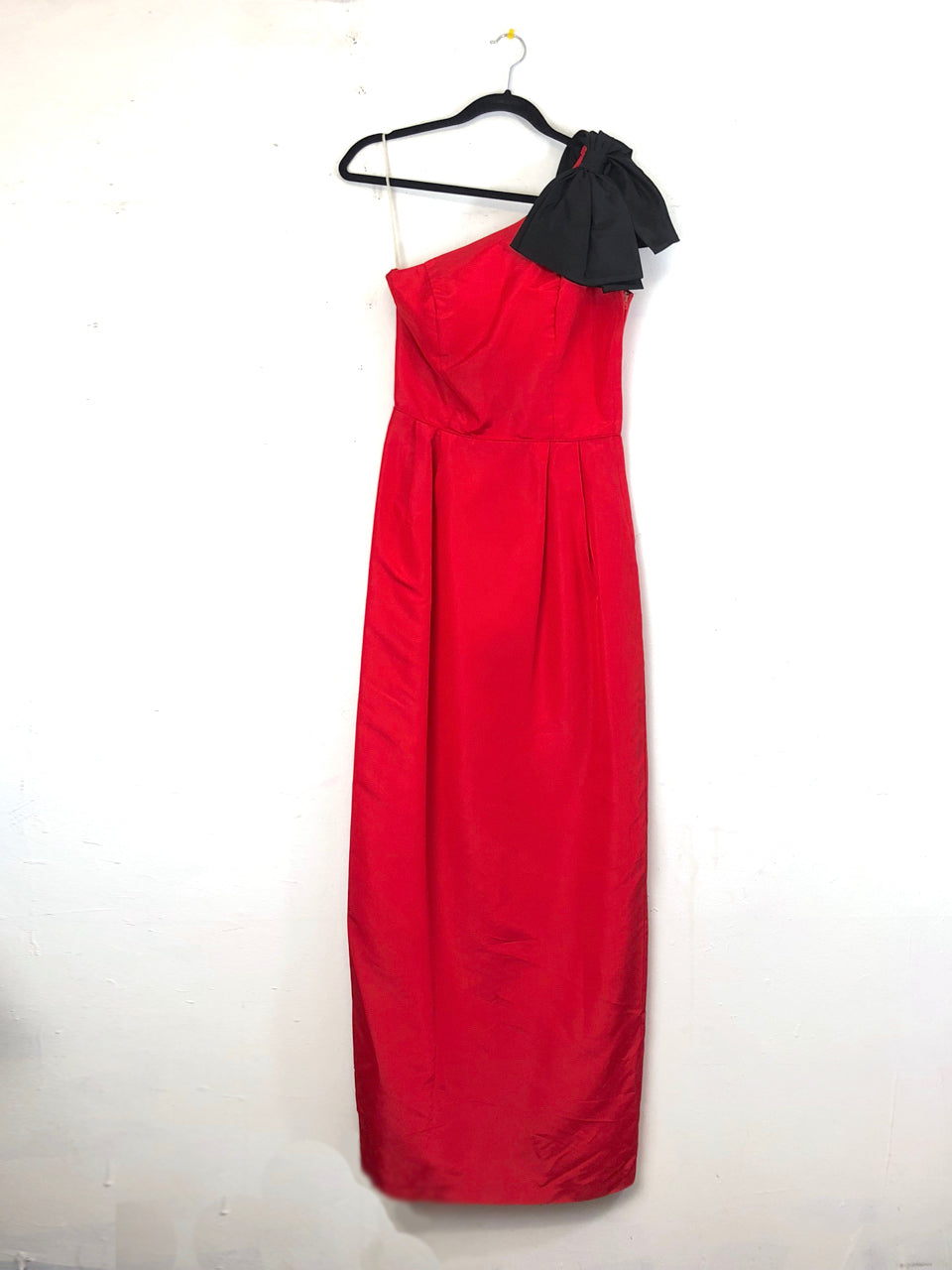 Red & Black 80s Ball Gown Dress