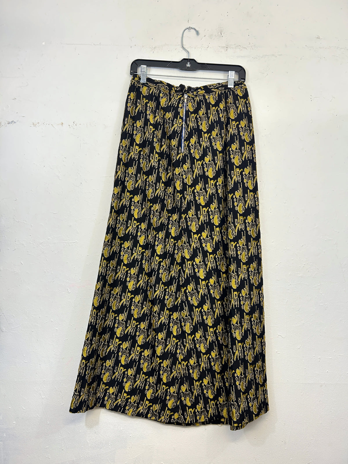 Abstract Gold & Black 60s Maxi Skirt