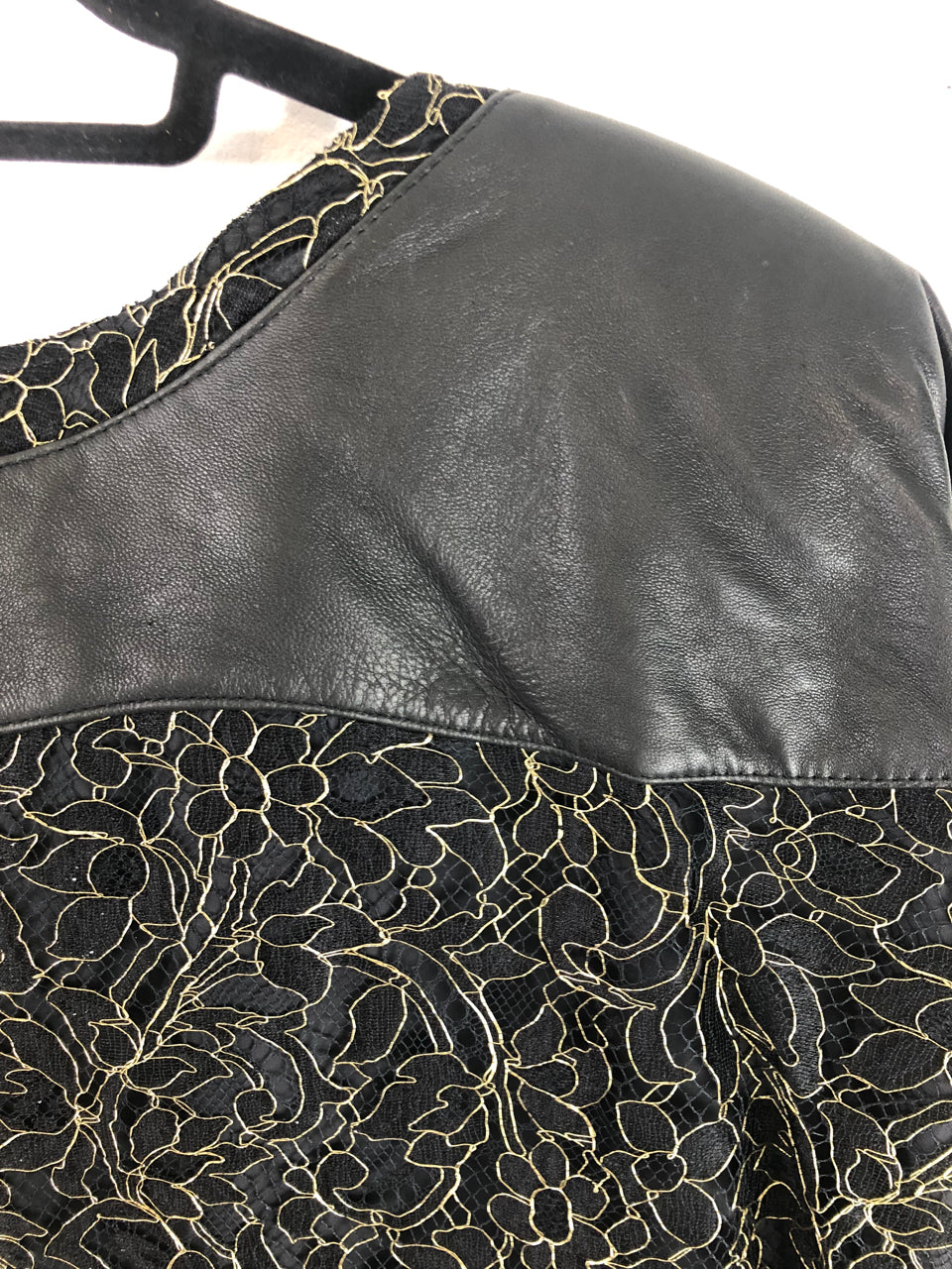 Yeohlee Leather & Gold Flowers Dress