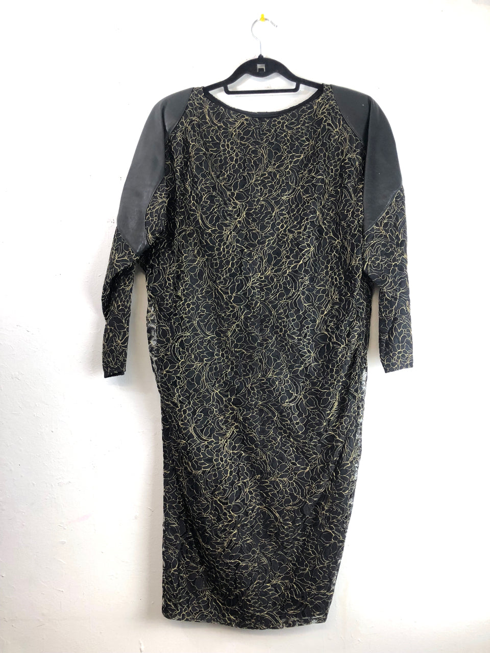 Yeohlee Leather & Gold Flowers Dress