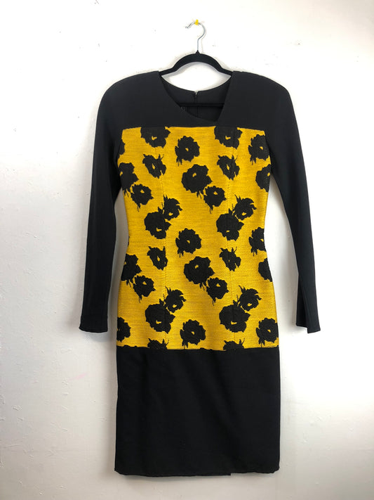 Yeohlee Yellow & Black Floral Dress
