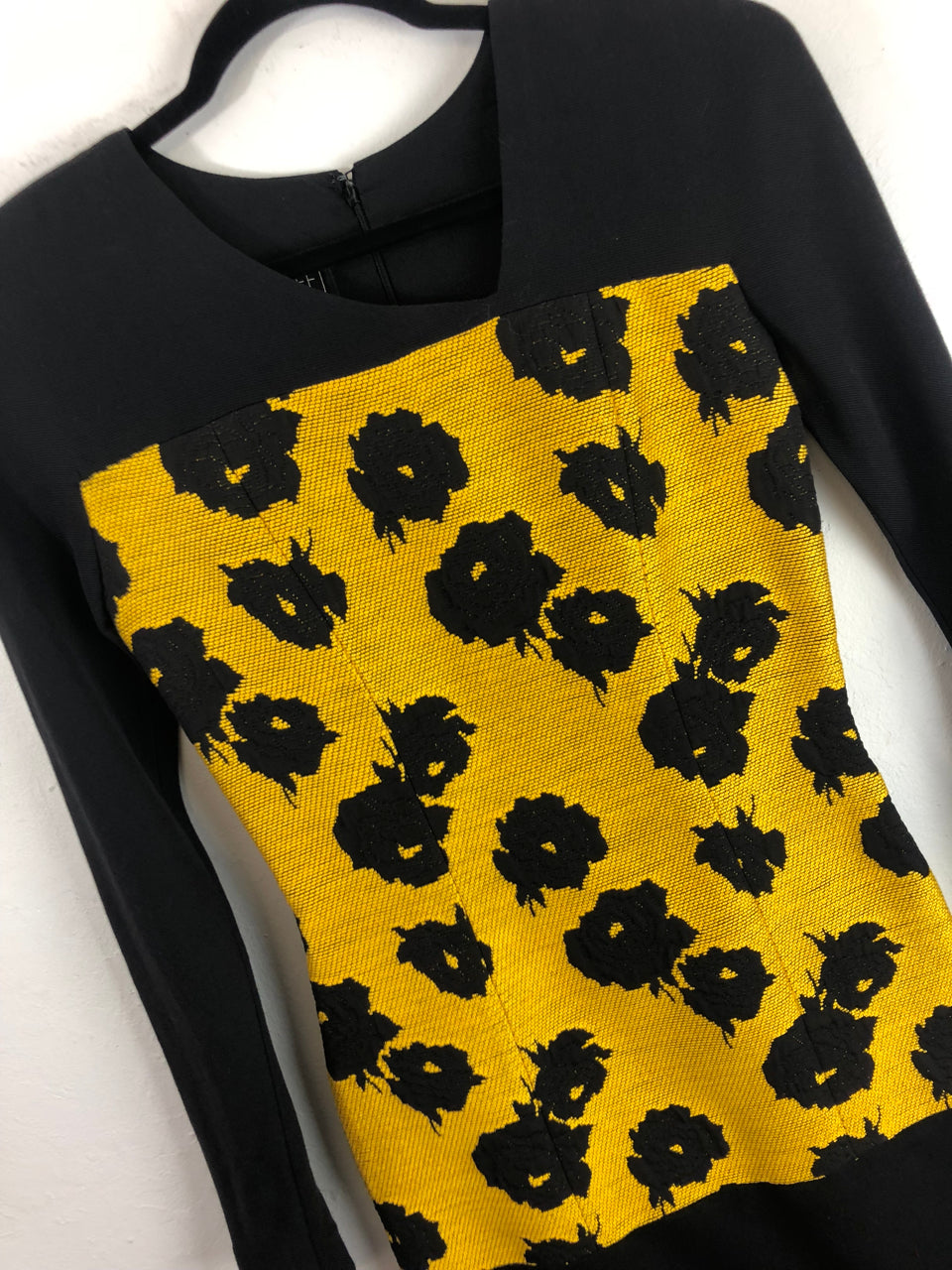 Yeohlee Yellow & Black Floral Dress