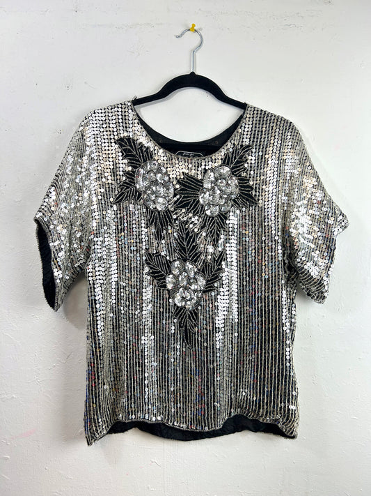 Jean for Joseph Le Bon 70s Silver Sequin Top