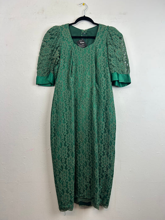 Green Lace 70s Dress