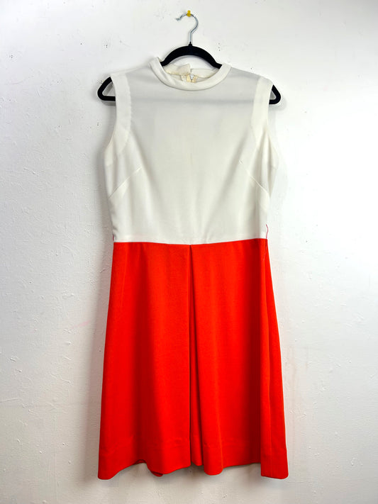 Orange & White 70s Dress